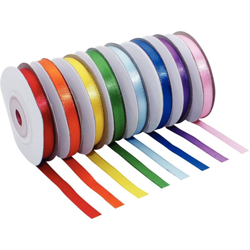 Image de  Lot de 8 rubans en satin dimensions 6 mm x 10 m coloris assortis 