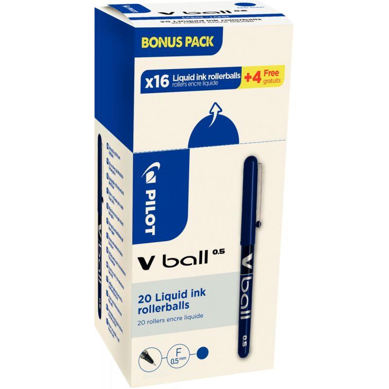 Image de  Pack de 20 rollers V-Ball 0,5mm bleus dont 4 gratuits 