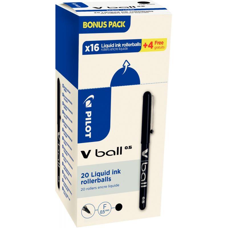 Image de  Pack de 20 rollers V-Ball 0,5mm noirs dont 4 gratuits 
