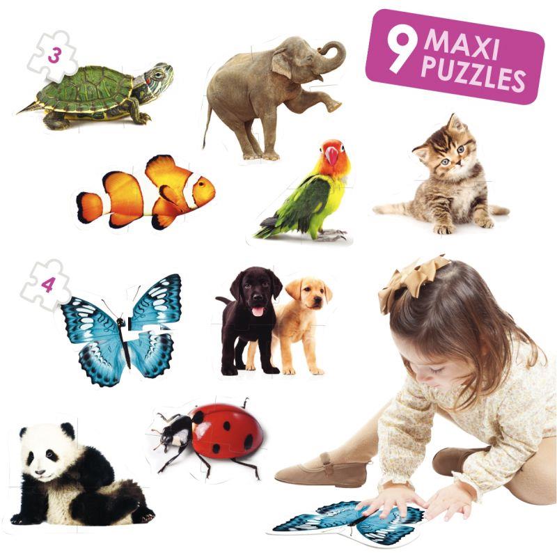 Image de  Boite de 9 maxi puzzles photos animaux 