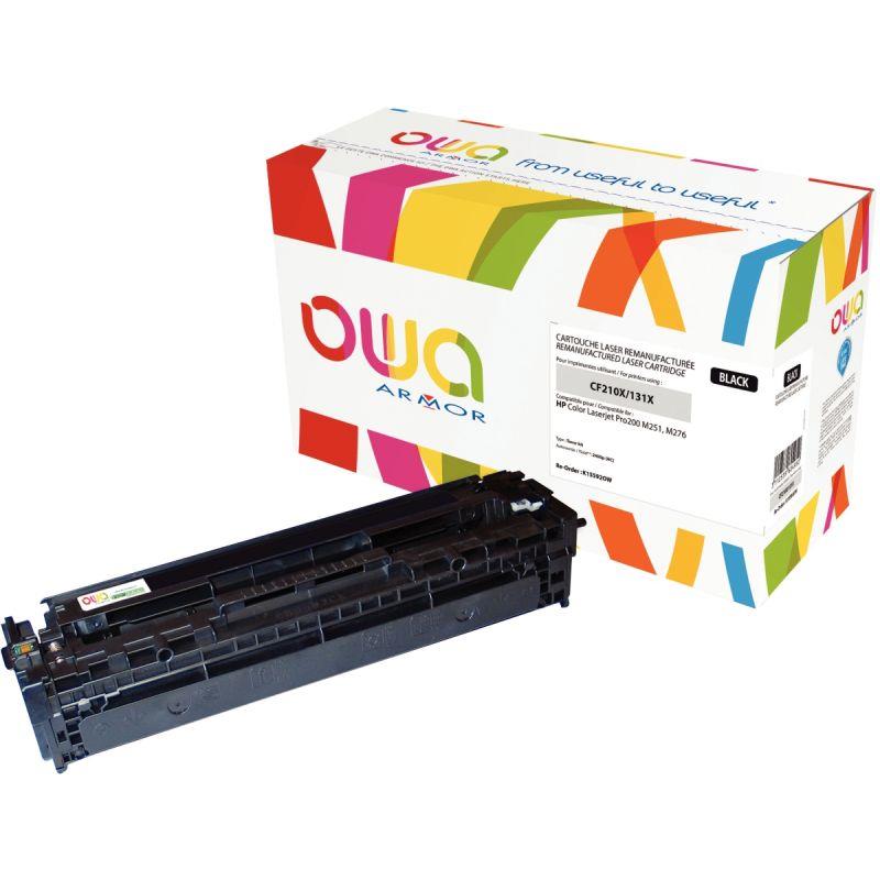 Image de  OWA cartouche laser noire haute capacité remanufacturée compatible Canon 731H et HP 131X (CF210X) 