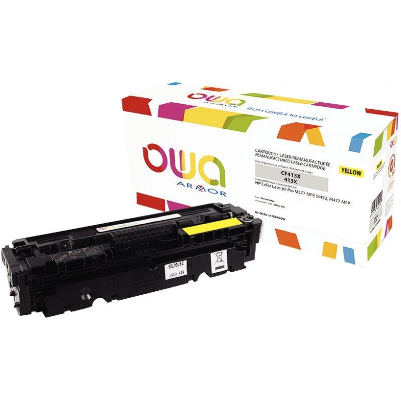 Image de  OWA cartouche laser jaune haute capacité remanufacturée compatible HP 410X (CF412X) 