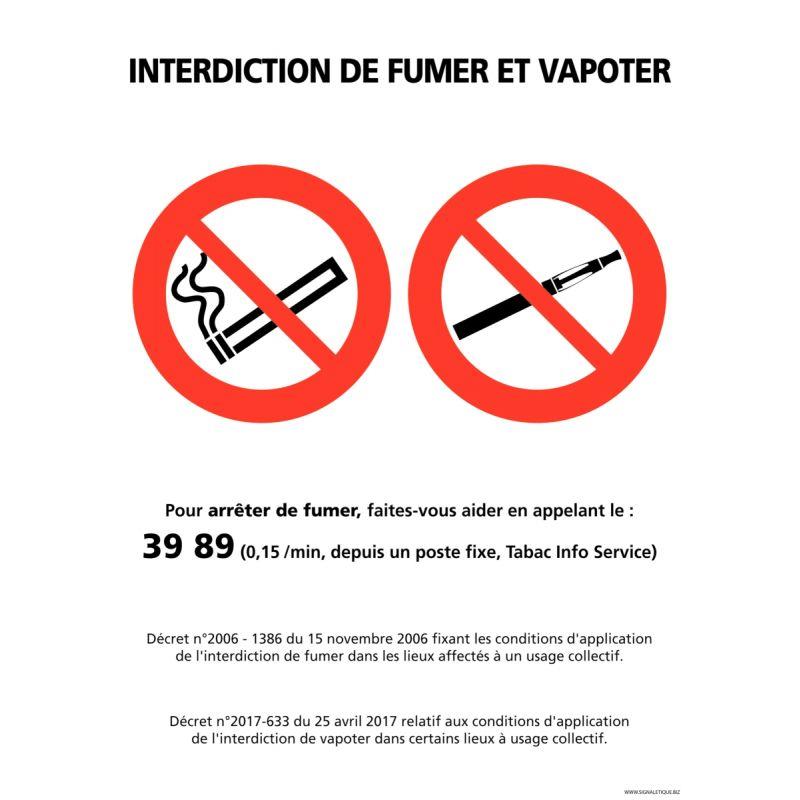Image de  Panneau interdit de fumer/vapoter 15x21cm 