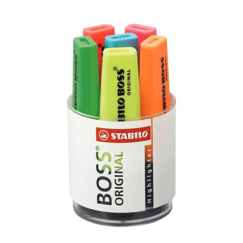 Image de  Pot de 6 surligneurs Boss assortis 