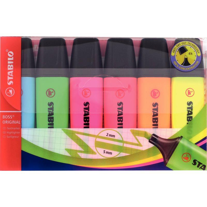 Image de  Pot de 6 surligneurs Boss assortis 