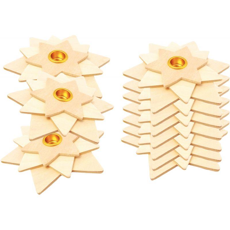 Image de  Lot de 10 bougeoirs étoiles 3D 