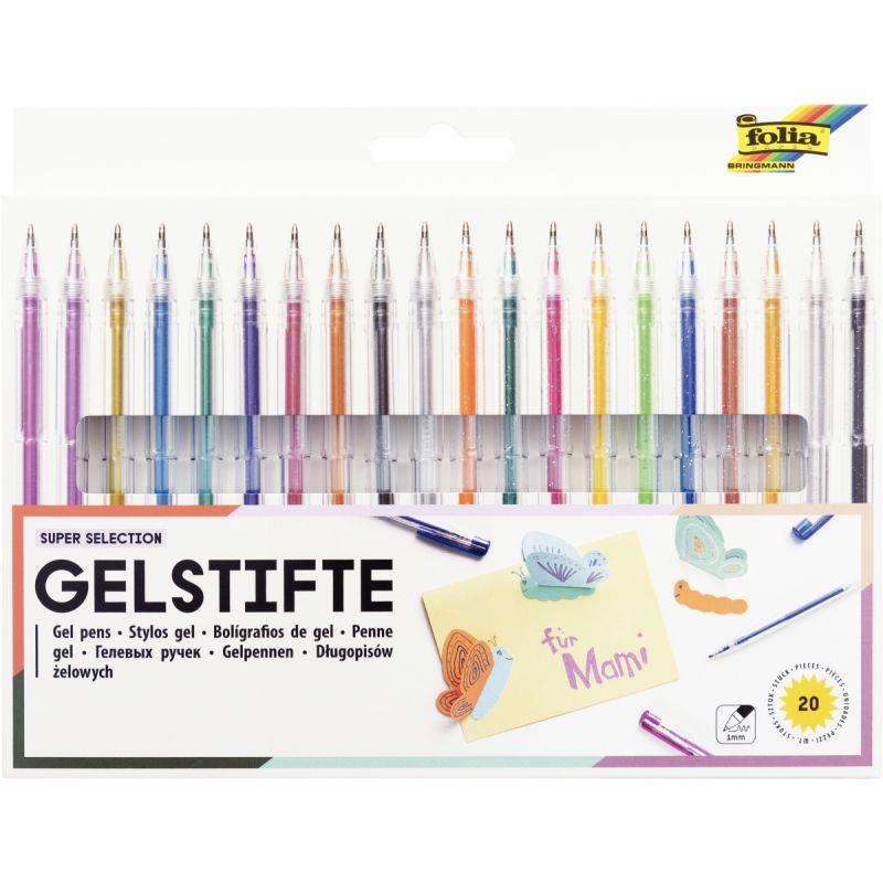 Image de  Pochette de 20 stylos gel fantaisie assortis 