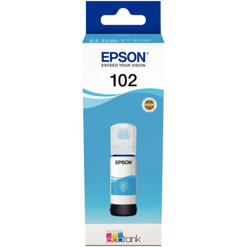 Image de  Epson 102 flacon d''encre cyan authentique (T03R240) 