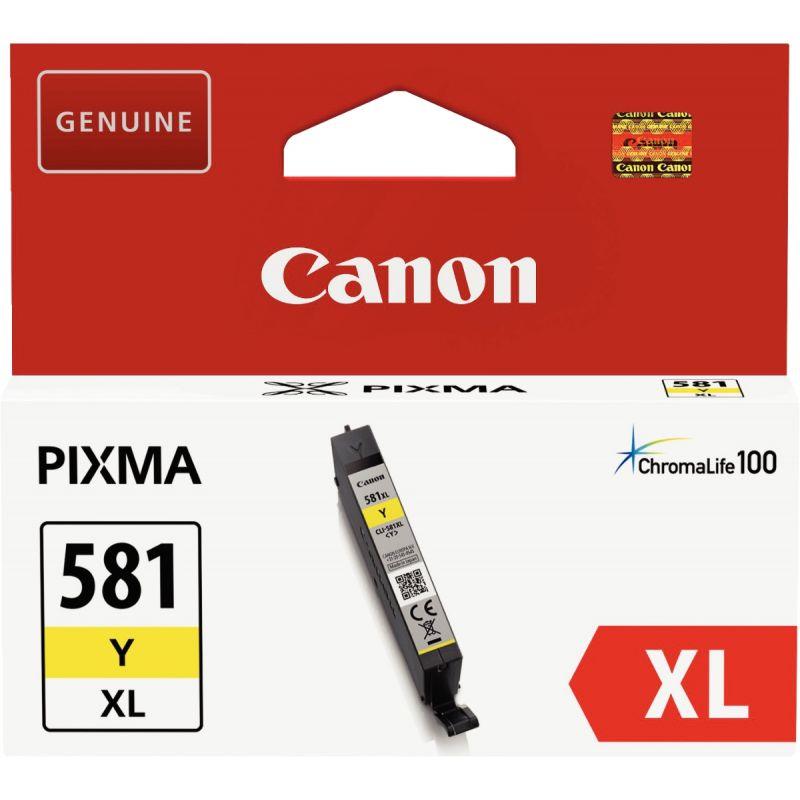 Image de  Canon 581XL cartouche jet d''encre jaune haute capacité authentique (CLI581XLY) 
