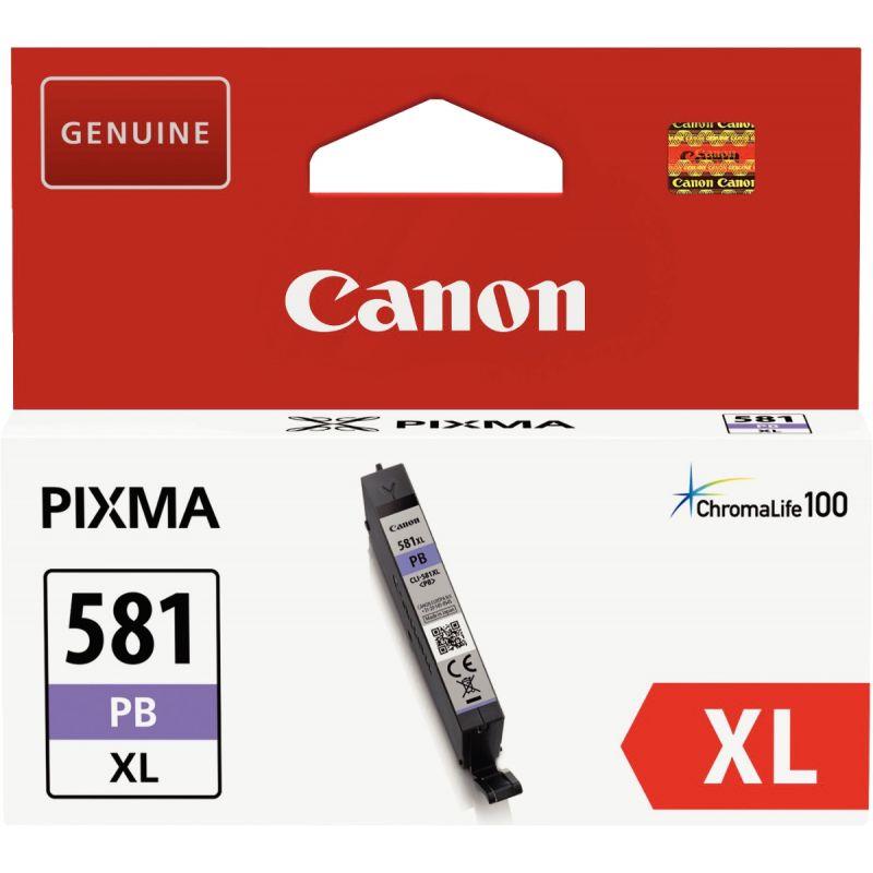 Image de  Canon 581XL cartouche jet d''encre bleu photo haute capacité authentique (CLI581XLPB) 