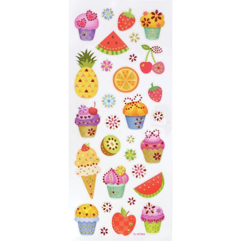 Image de  Pochette de 150 stickers avec strass pailletés fantaisie assortis 