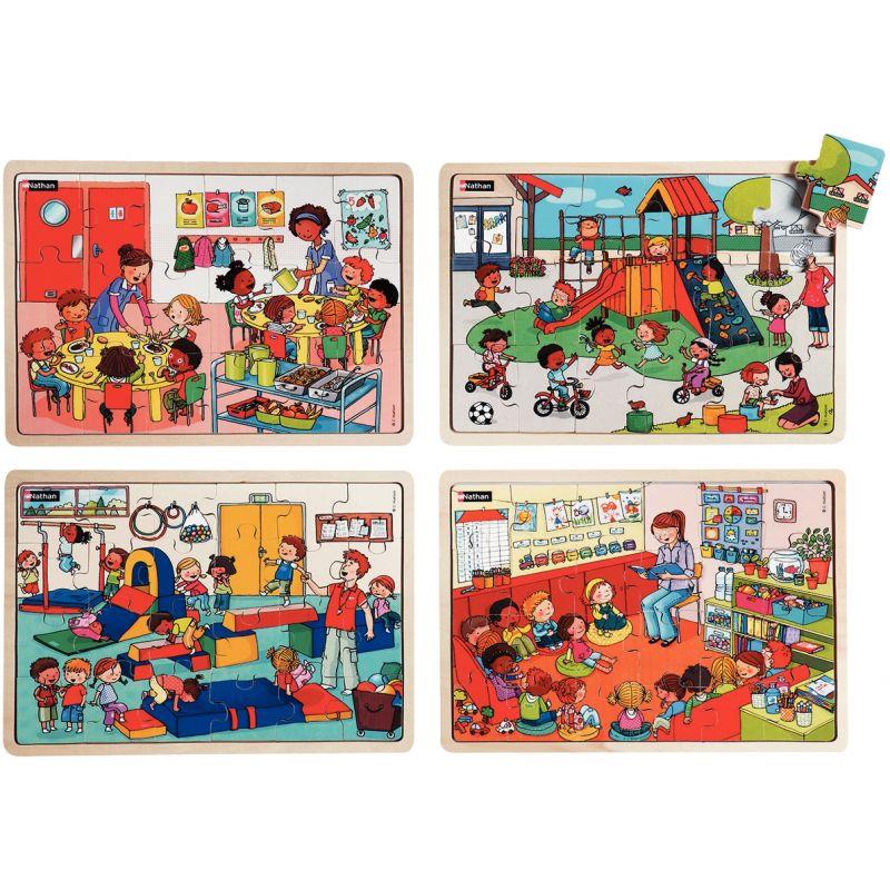Image de  Lot de 4 puzzles, ensemble à l''école 