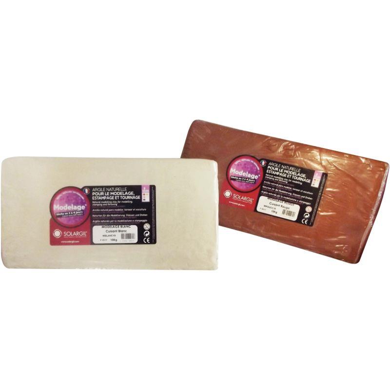 Image de  Sac de 10 kg d''argile naturelle  pour modelage coloris rouge 