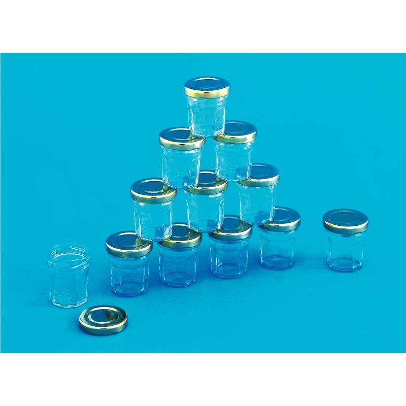 Image de  Lot de 12 mini pots de confiture en verre 