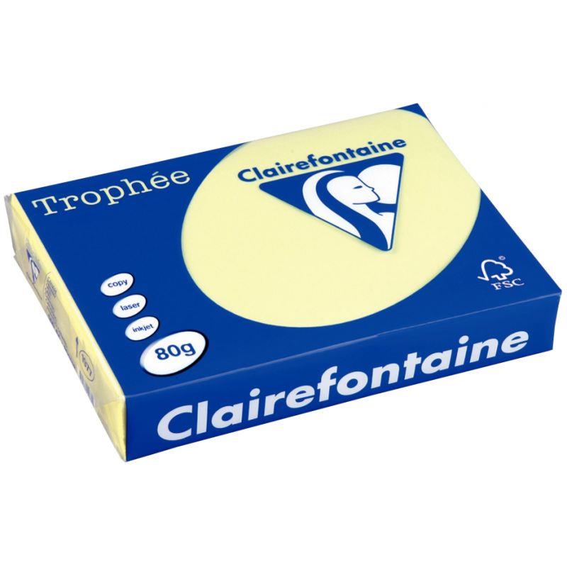 Image de  Ramette de 500 feuilles format A4 80g canari CLAIREFONTAINE 