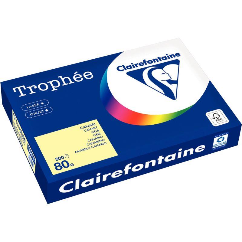 Image de  Ramette de 500 feuilles format A3 80g canari CLAIREFONTAINE 