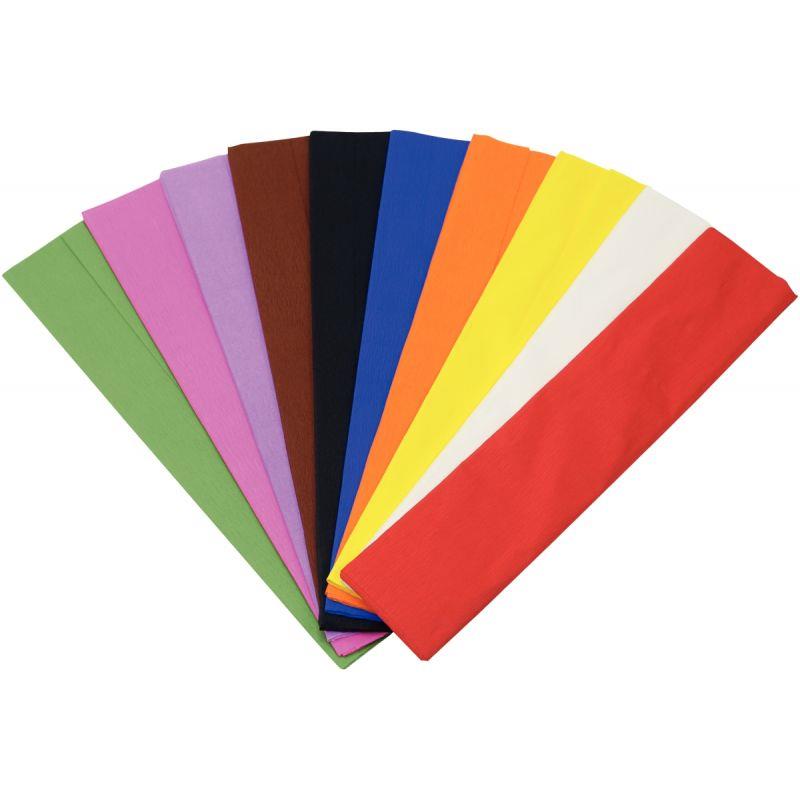 Image de  Paquet de 10 feuilles crépon ordinaire 200x50 cm rouge 