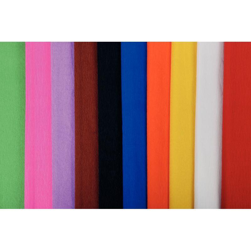 Image de  Paquet de 10 feuilles crépon ordinaire 200 x 50 cm couleurs assorties 