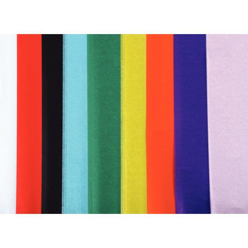 Image de  Rouleau de 24 feuilles de papier de soie 50 x 75 cm couleurs assorties 