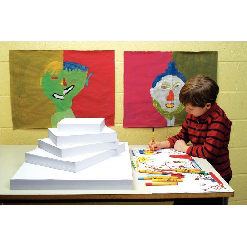 Image de  Paquet de 250 feuilles à dessin 160g 50x65cm blanc 