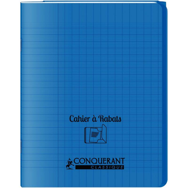 Image de  Piqûre 48 pages avec 2 rabats, format 17x22 cm, seyès 90g, couverture polypropylène bleu 