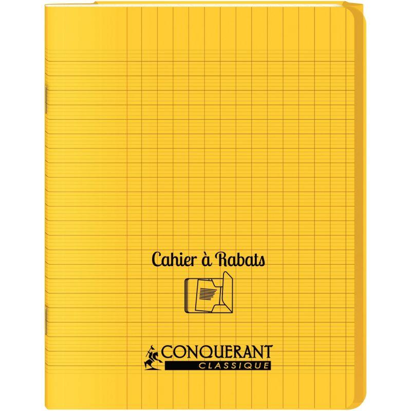 Image de  Piqûre 96 pages avec 2 rabats, format 17x22 cm, seyès 90g, couverture polypropylène jaune 