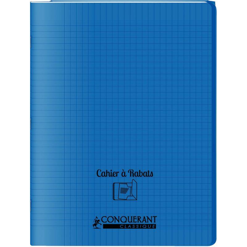 Image de  Piqûre 48 pages avec 2 rabats, format 24x32 cm, seyès 90g, couverture polypropylène bleu 