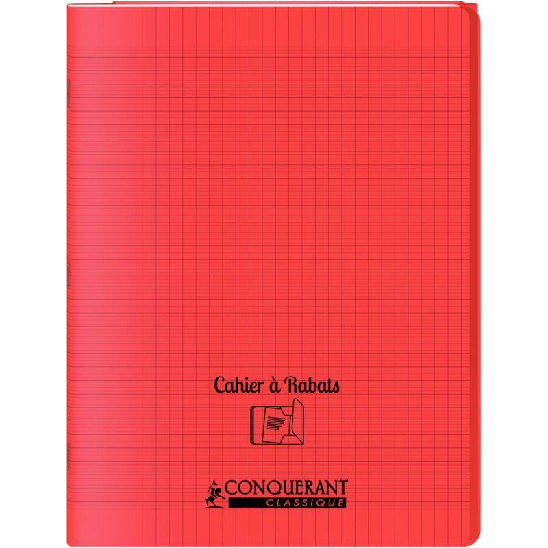 Image de  Piqûre 48 pages avec 2 rabats, format 24x32 cm, seyès 90g, couverture polypropylène rouge 