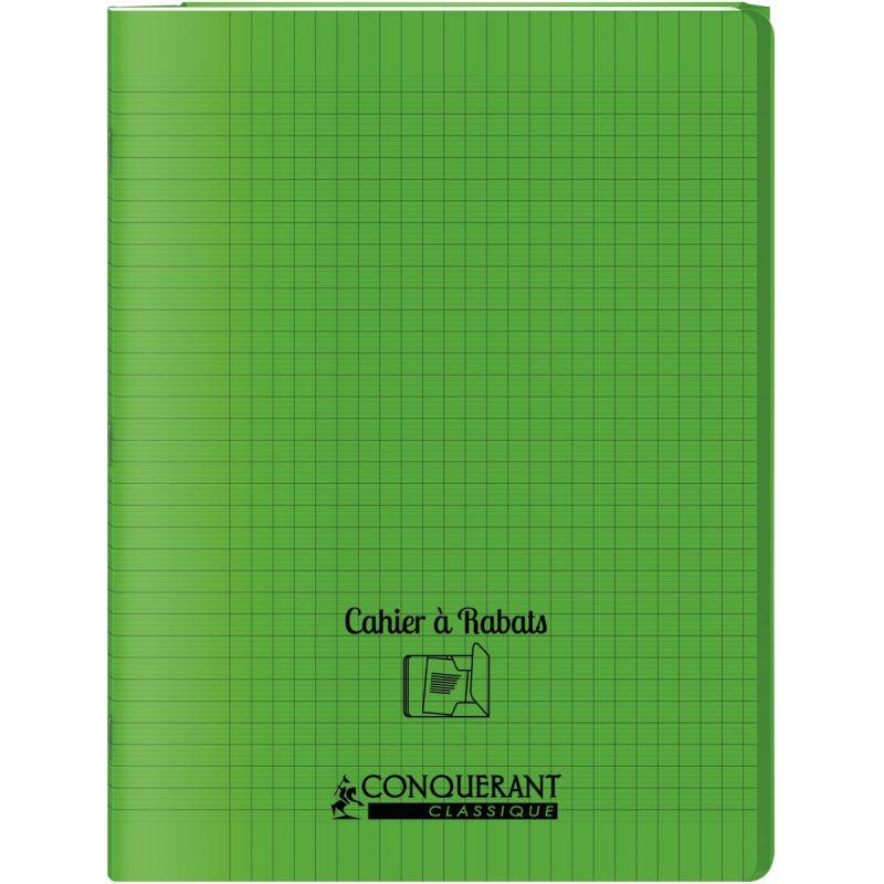 Image de  Piqûre 48 pages avec 2 rabats, format 24x32 cm, seyès 90g, couverture polypropylène vert 