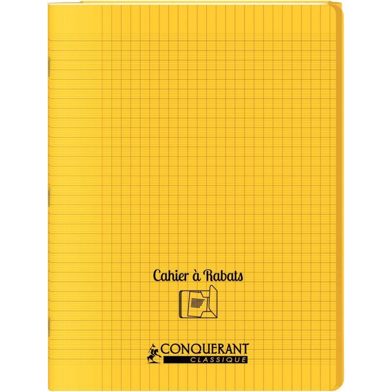 Image de  Piqûre 48 pages avec 2 rabats, format 24x32 cm, seyès 90g, couverture polypropylène jaune 