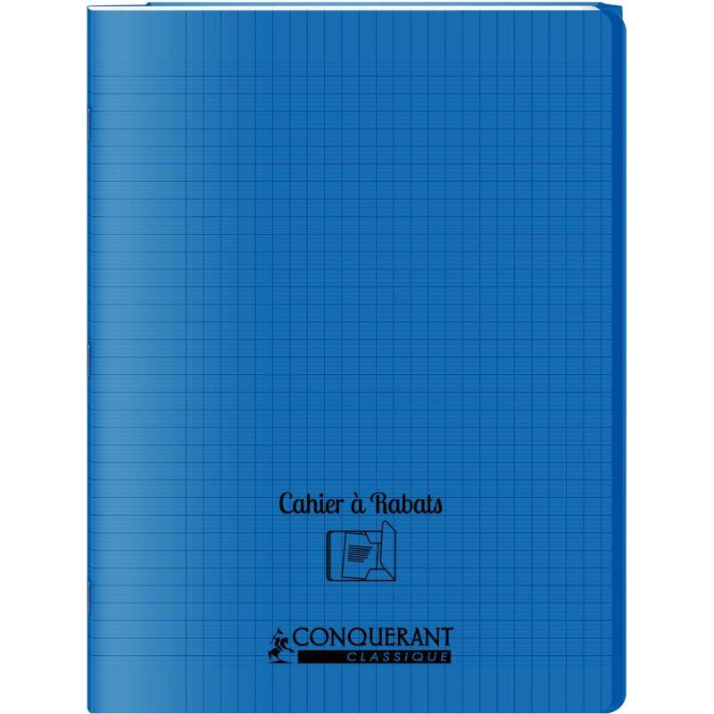 Image de  Piqûre 96 pages avec 2 rabats, format 24x32 cm, seyès 90g, couverture polypropylène bleu 