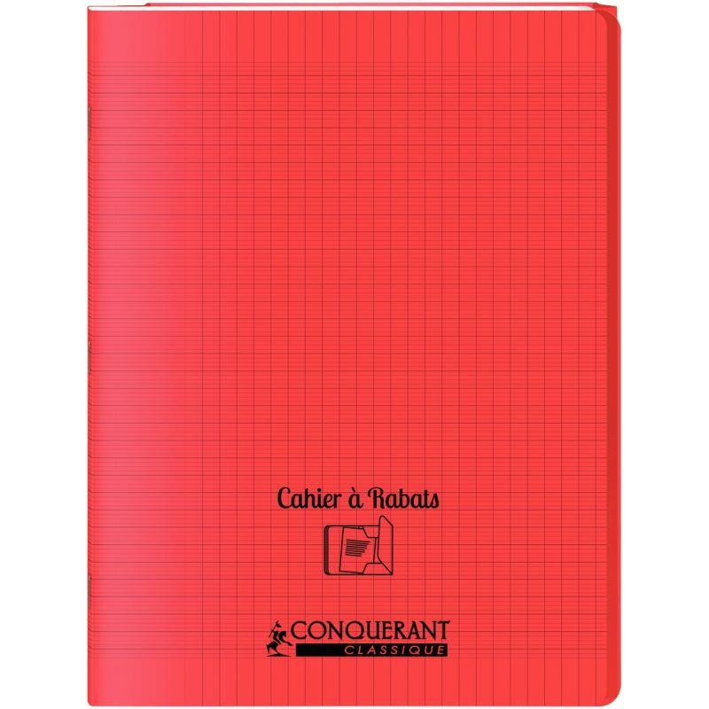 Image de  Piqûre 96 pages avec 2 rabats, format 24x32 cm, seyès 90g, couverture polypropylène rouge 