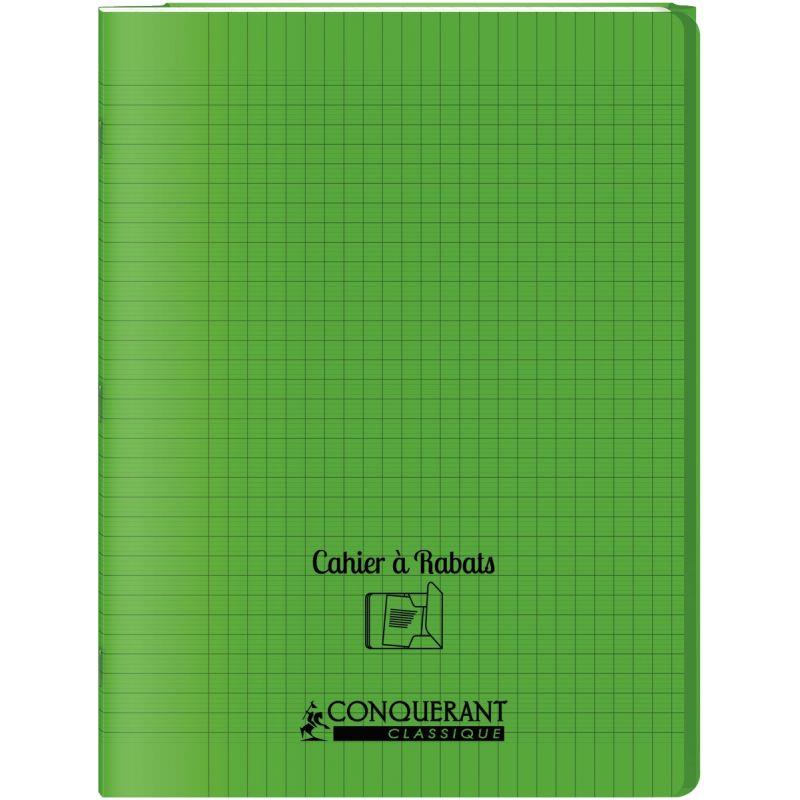 Image de  Piqûre 96 pages avec 2 rabats, format 24x32 cm, seyès 90g, couverture polypropylène vert 