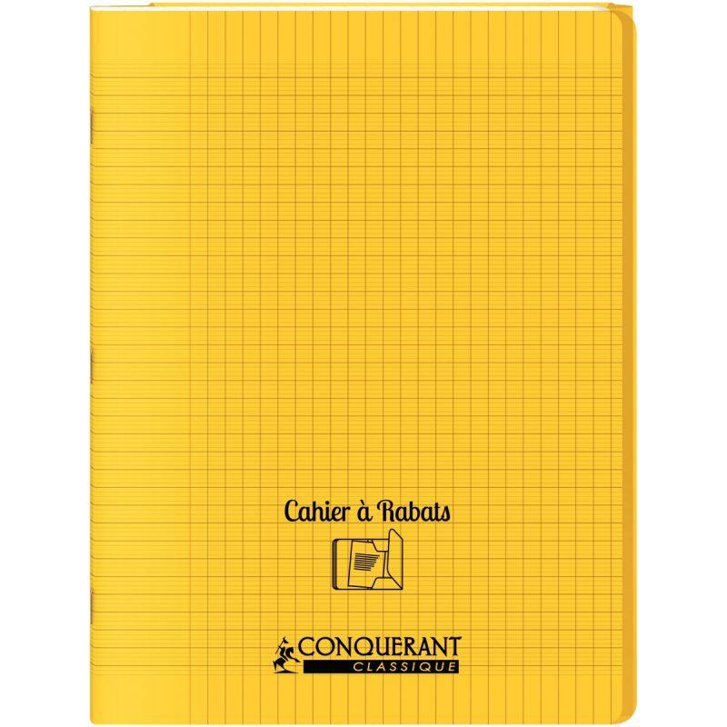 Image de  Piqûre 96 pages avec 2 rabats, format 24x32 cm, seyès 90g, couverture polypropylène jaune 