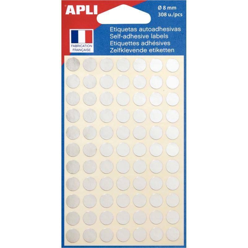 Image de  Sachet de 308 pastilles adhésives diamètre 8 mm argent 