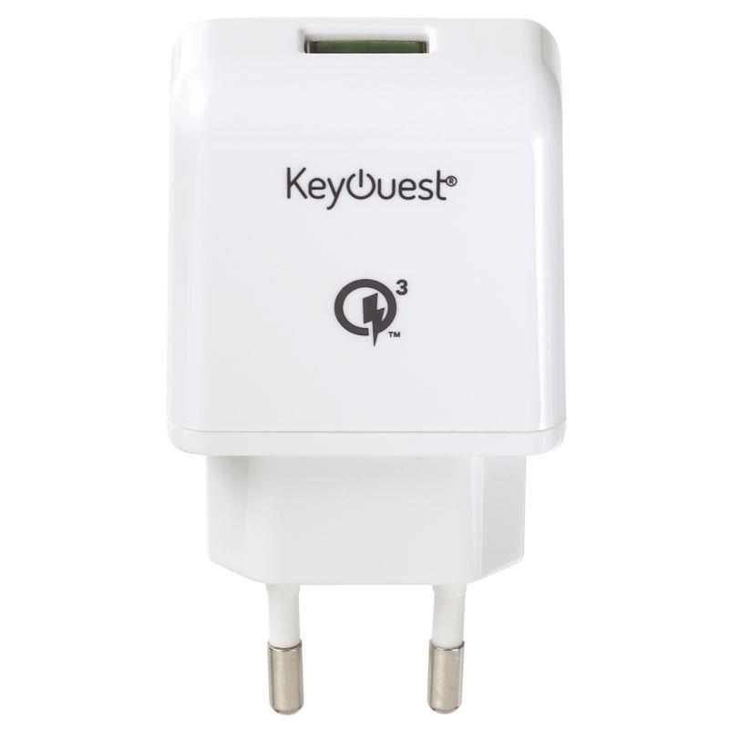 Image de  Chargeur secteur 1 port USB-A ultra-rapide blanc 