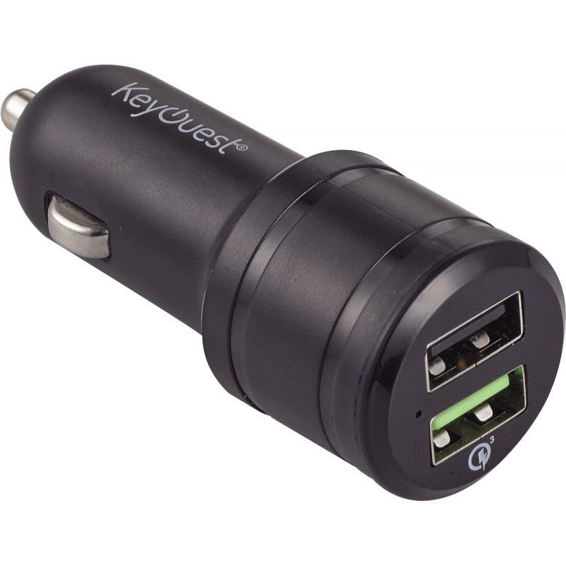 Image de  Chargeur voiture 2 ports USB noir 