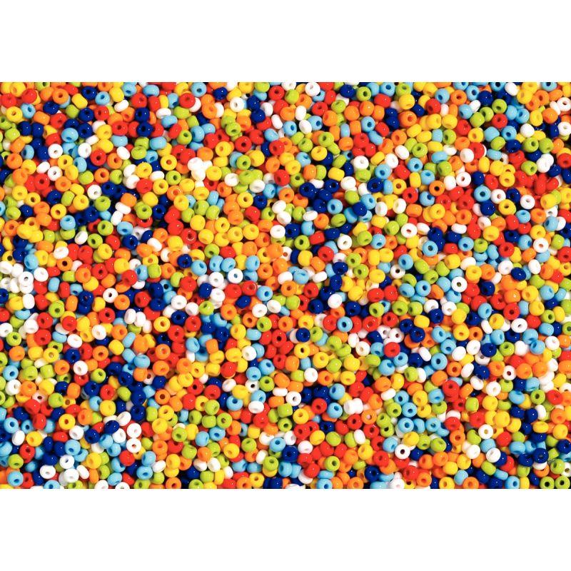 Image de  Bocal de 500 grammes de perles rocailles opaques cylindriques diamètre 5 mm assortis 