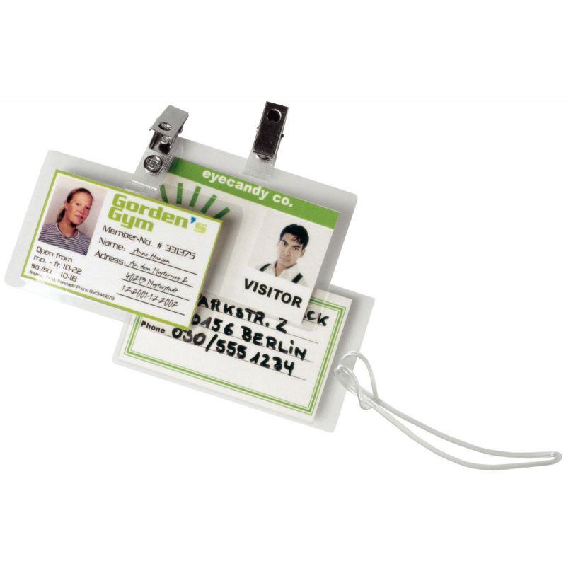 Image de  Boîte de 100 pochettes de plastification badge/carte de crédit 64x95mm 125 microns 
