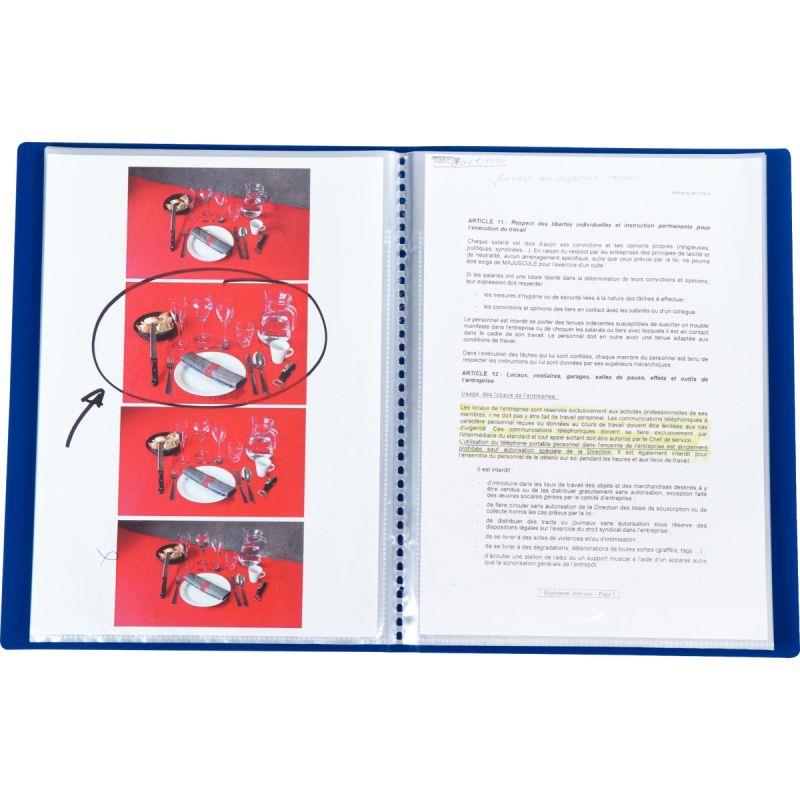 Image de  Protège-documents MEMPHIS 50 pochettes fixes 100 vues coloris bleu 