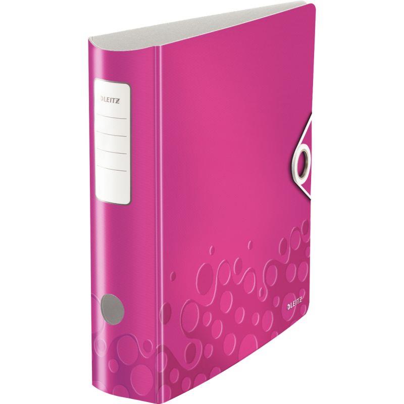 Image de  Classeur à levier en PP Polyfoam dos 8 cm format A4+ coloris rose LEITZ 
