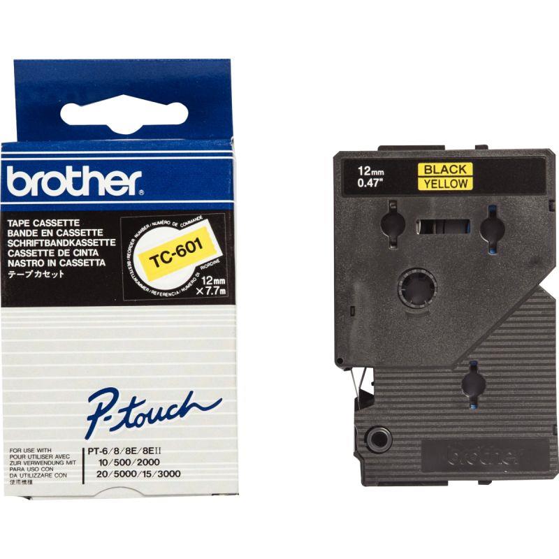 Image de  Ruban BROTHER TC noir sur jaune 12 mm 