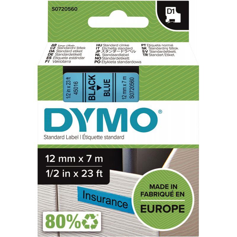 Image de  Recharge DYMO D1 12 mm x 7 m noir et bleu 