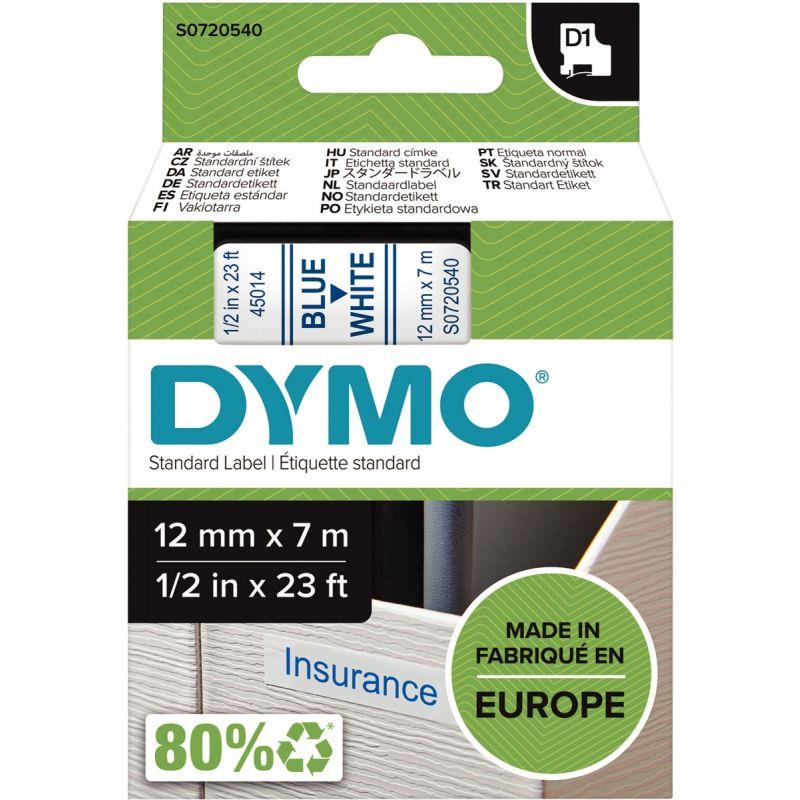 Image de  Recharge DYMO D1 12 mm x 7 m bleu et blanc 