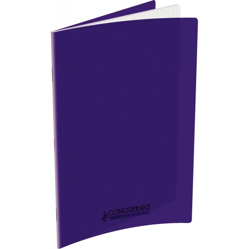 Image de  Piqûre 48 pages CONQUERANT, 24x32 cm, seyès, couv PP violet 