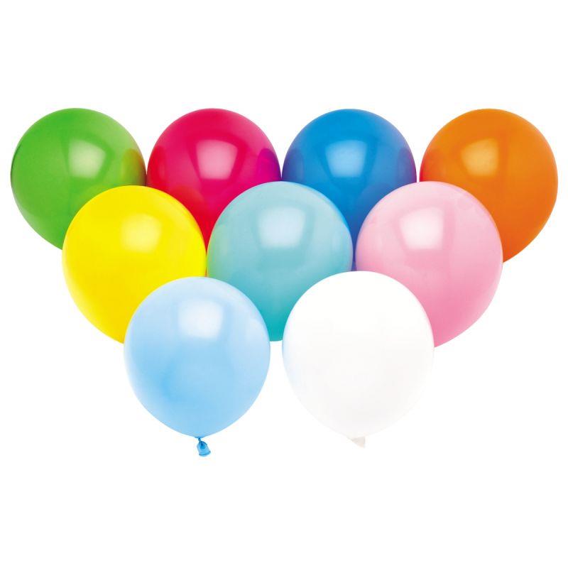 Image de  Sachet de 100 ballons de baudruche couleurs assorties 
