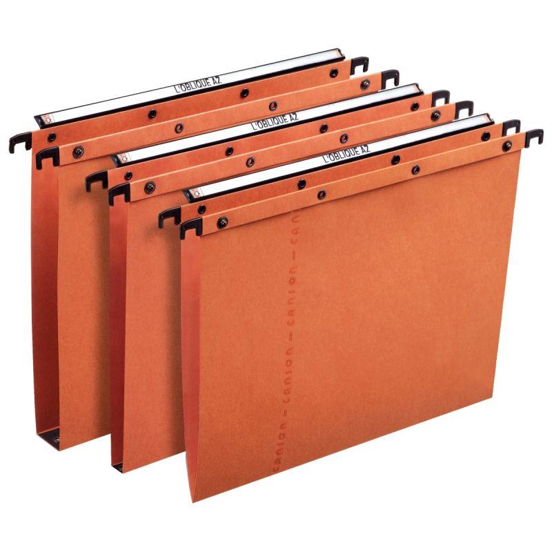 Image de  Paquet de 25 dossiers suspendus ULTIMATE en kraft 240g pour tiroir, dos 15 mm, orange 