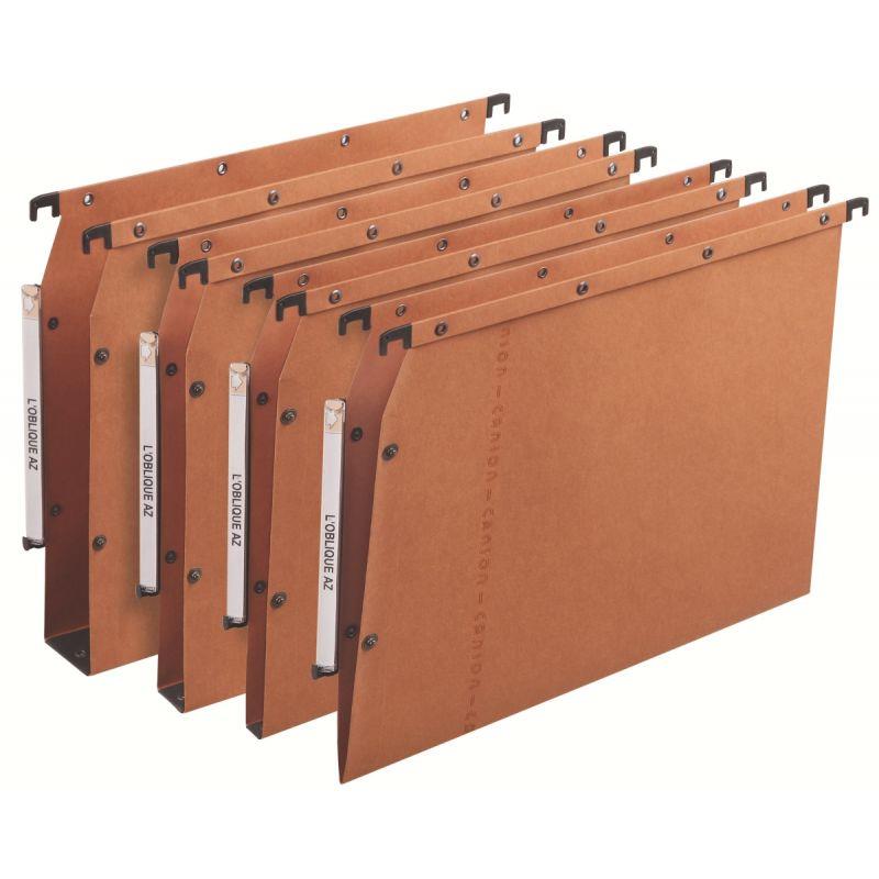 Image de  Paquet de 25 dossiers suspendus ULTIMATE en kraft 240g pour armoire, dos 50 mm, orange 