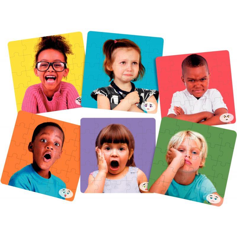 Image de  Lot de 6 puzzles en plastique souple 25 pièces, les émotions 