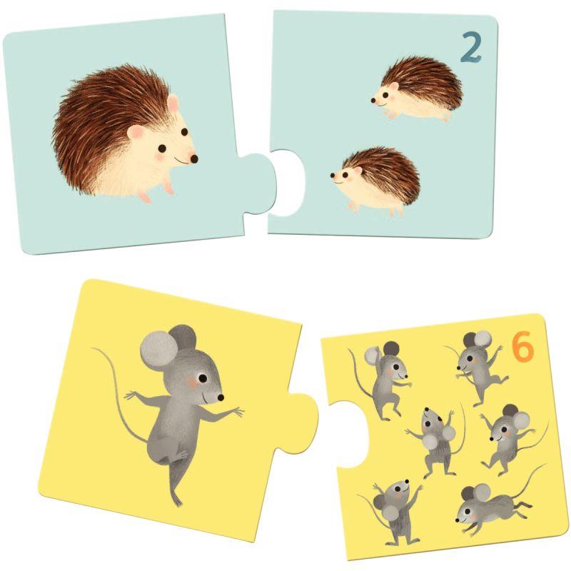 Image de  Boite de 12 puzzles duo, bébés animaux 